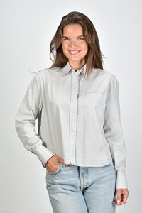 Academia blouse Mia kort model van katoen 73DT1-023 grijs