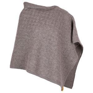 Albmerino  Women's Poncho Flechtstruktur - Poncho, bruin/grijs