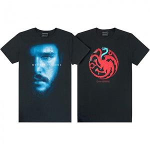 Game Of Thrones Heren ijs- en vuurdraken Jon Snow T-shirt (Pak van 2)