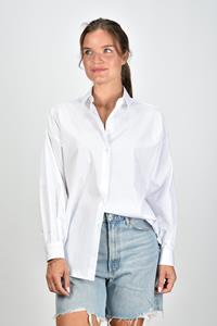 Academia oversized katoenen blouse Giorgia wit