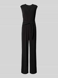 Oui Jumpsuit met V-hals en strikceintuur