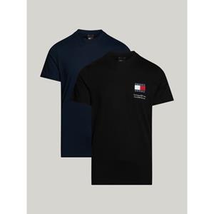 TOMMY JEANS T-shirt TJM SLIM 2PACK S/S FLAG DNA TEE met grote logoprint op borsthoogte (set, 2 stuks)