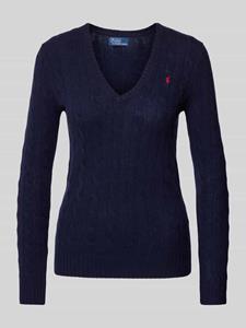 Polo Ralph Lauren Gebreide pullover van een mix van wol en kasjmier met kabelpatroon