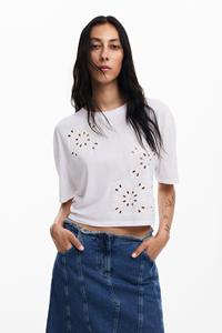 Desigual Effen T-shirt met details - WHITE