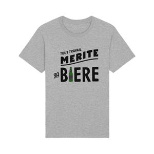 Enkr T-shirt Homme - TOUT TRAVAIL MÉRITE SA BIÈRE