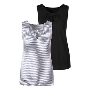 Vivance Shirttop met een cut-out en fijne plooi voor (Set van 2)