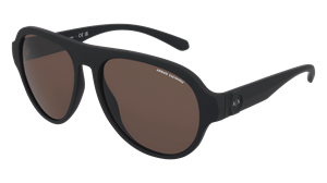 Luxottica Armani Exchange AX4126SU Herren-Sonnenbrille Vollrand Pilot Kunststoff-Gestell, schwarz