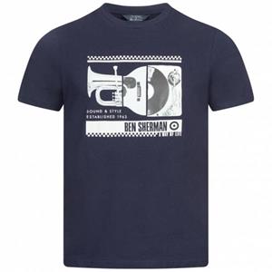 Ben Sherman Spliced Music Heren T-shirt 0073340MARINE