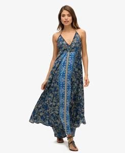 Superdry Vrouwen St. Tropez-maxi-jurk met Paisleyprint Blauw