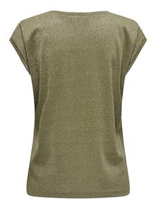 Only Onlsilvery S/s V Neck Lurex Top Jrs: