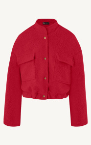 The Musthaves Bouclé Bomber Jacket Rood