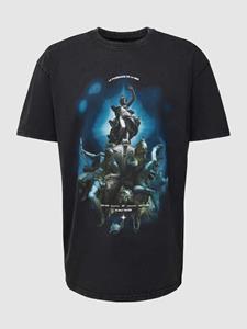 Mister tee T-shirt met motief- en statementprint, model 'PUISSANCE LA MER'