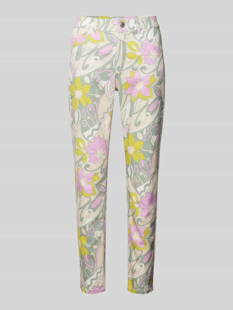 Angels Slim fit broek met all-over bloemenprint, model 'ORNELLA'