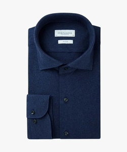 Profuomo Overhemd The Knitted Shirt Navy Melange  