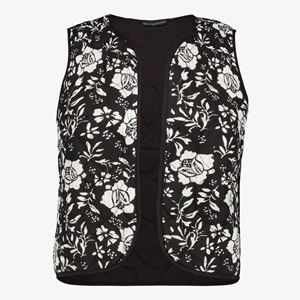 TwoDay dames gilet met bloemenprint zwart