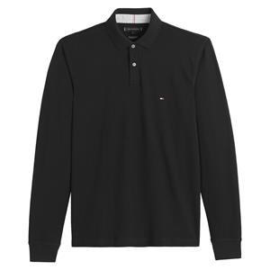 Tommy hilfiger Rechte polo met lange mouwen, piqué tricot 1985