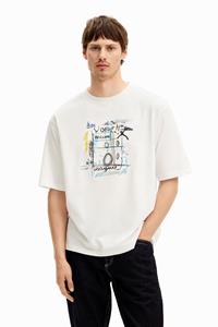 Desigual T-shirt met Arty design - WHITE