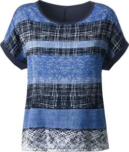 Your Look... for less! Dames Shirt met korte mouwen blauw geprint Maat