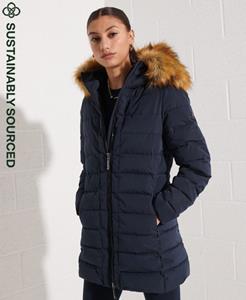 Superdry Female Lange Arctic Pufferjas Blauw