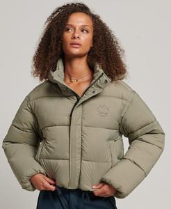 Superdry Female Korte Cocoon Pufferjas Khaki