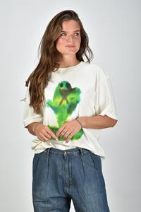 Wild Animals t-shirt Snake Flamingo met print creme