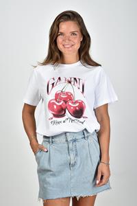 Ganni t-shirt met print wit