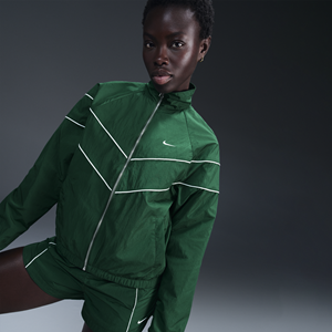 Nike Windrunner ruimvallend geweven damesjack met uv-bescherming en rits over de hele lengte - Groen