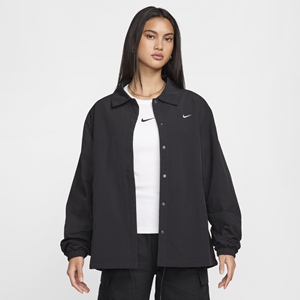 Nike Sportswear Essential oversized geweven coachjack met uv-bescherming voor dames - Zwart