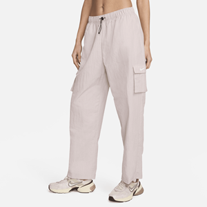 Nike Sportswear Essential Geweven cargobroek met hoge taille voor dames - Paars