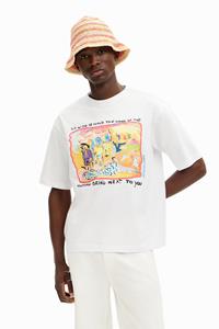 Desigual T-shirt met korte mouwen en illustratie - WHITE