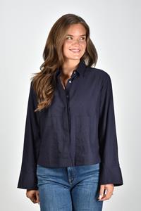 Academia blouse Chelsea Pockets met wijde mouwen blauw