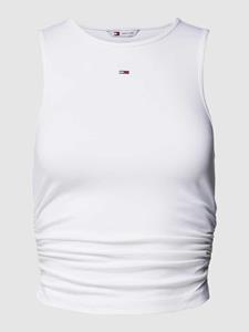 Tommy Jeans Slim fit tanktop met plooien opzij, model 'GATHERING'