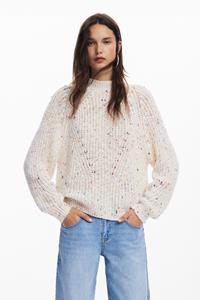 Desigual Oversized gebreide trui - WHITE