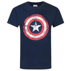 Captain America Distressed Shield T-shirt voor heren