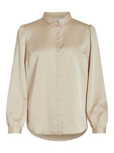 Vila Viellette satin ls shirt zand