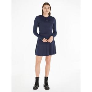 TOMMY JEANS Skaterjurk TJW LS FIT & FLARE DRESS met -merklabel