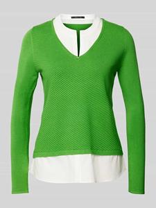 Comma Gebreide pullover met dubbele-laagjeslook