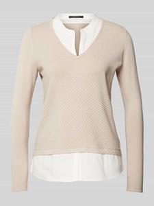 Comma Gebreide pullover met dubbele-laagjeslook