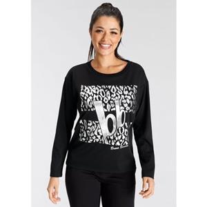 Bruno Banani Sweatshirt zilverkleurige leo-print nieuwe collectie