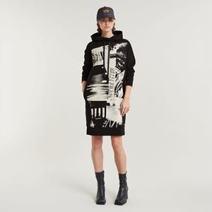 G-Star RAW Scene Graphic Hoodie Jurk - Zwart - Dames