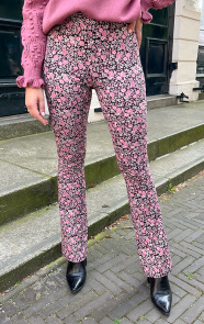 The Musthaves Flared Broek Bloemen Dust Pink