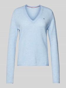 Tommy Hilfiger Linnen pullover met afgeronde V-hals, model 'SOFT WOOL'