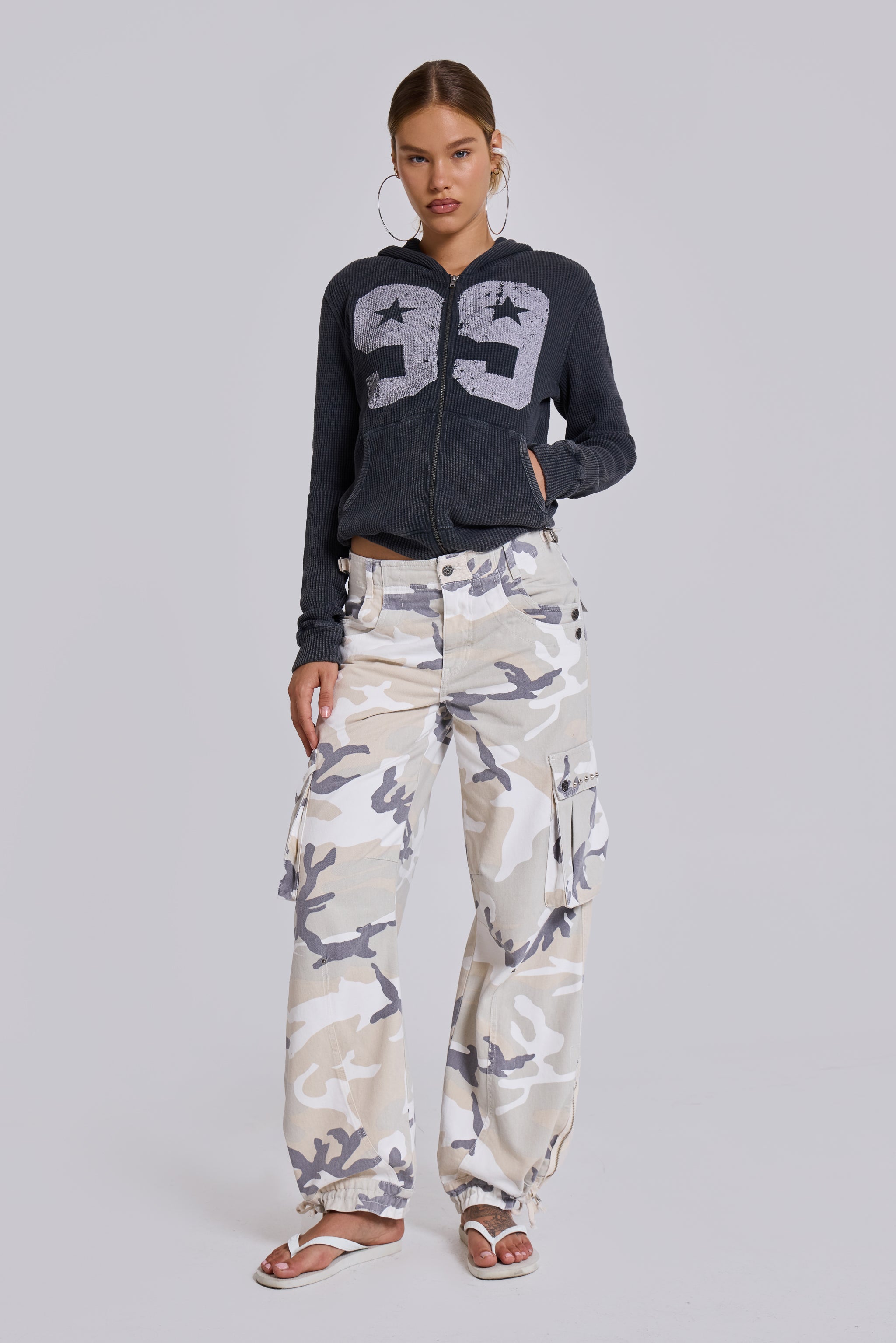 Jaded London Trooper Snow Camo Cargo Pant