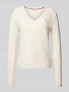 Tommy Hilfiger Linnen pullover met afgeronde V-hals, model 'SOFT WOOL'