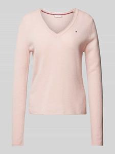 Tommy Hilfiger Linnen pullover met afgeronde V-hals, model 'SOFT WOOL'