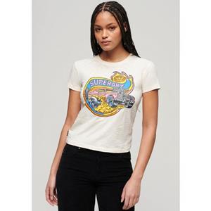 Superdry Shirt met print NEON MOTOR GRAPHIC FITTED TEE