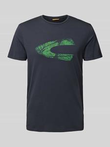 Camel active T-shirt met geribde ronde hals