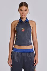 Jaded London Pitchside Football Halter Polo Top