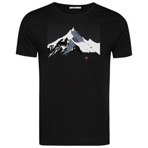 GreenBomb  Nature Mountain Ski Guide T-Shirt Cotton - T-shirt, zwart