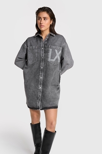 Alix The Label 2408336790 vintage denim pearl lx dress